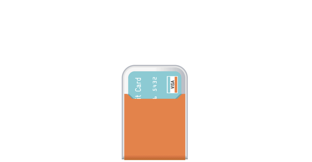 Animation showing the quick draw function of the Grovemade Tan Minimalist Wallet.